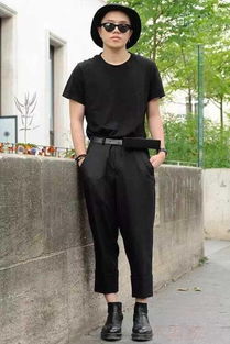 男生黑衣服搭配夏季微胖